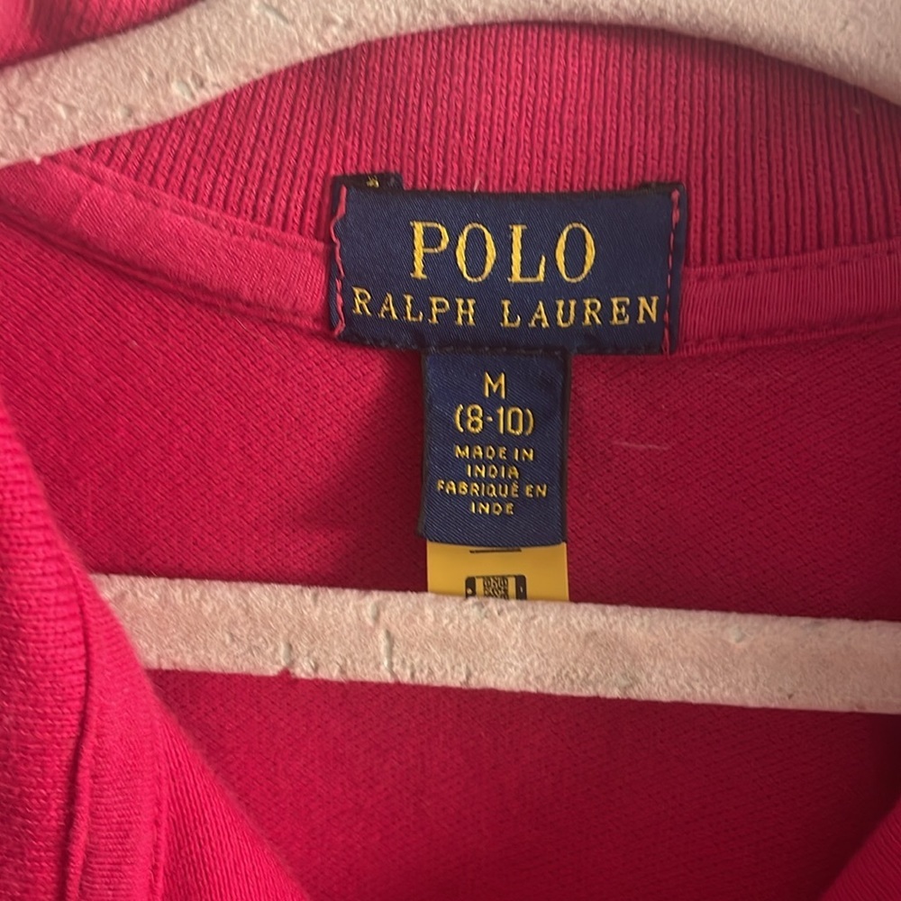Polo Ralph Lauren Girls Bright Pink Polo Size M/7. Like New! - Picture 2 of 4